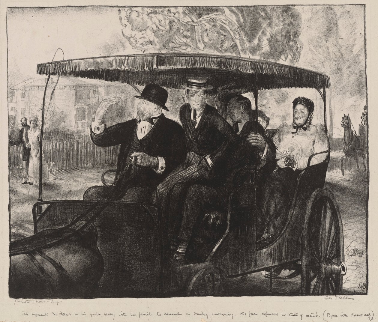 Domingo, yendo a la iglesia: recuerdos de un domingo por la mañana en Columbus, Ohio, 1897 de George Wesley Bellows