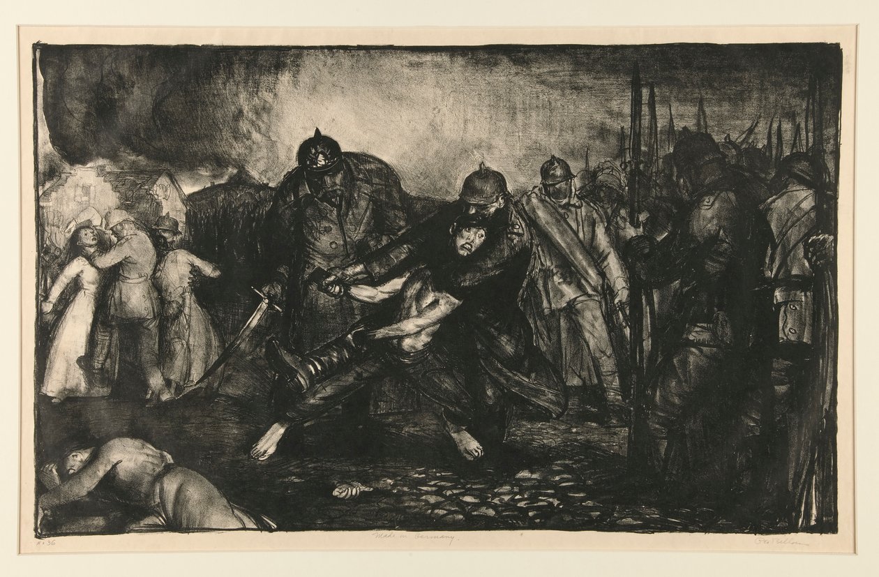 Llega el enemigo, o llegan los alemanes, de la serie Guerra de George Wesley Bellows