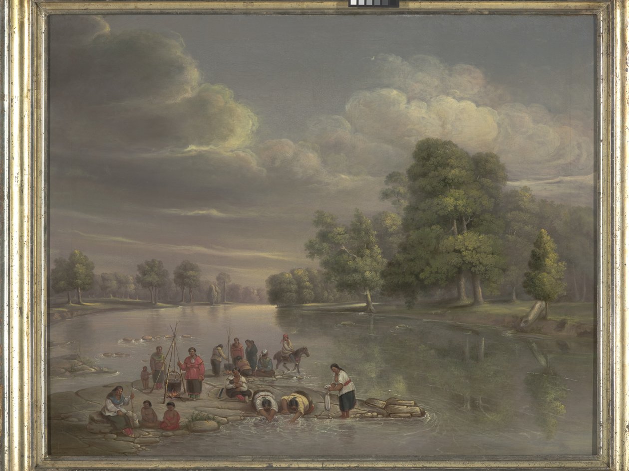 Escena en el Wabash (óleo sobre lienzo) de George Winter