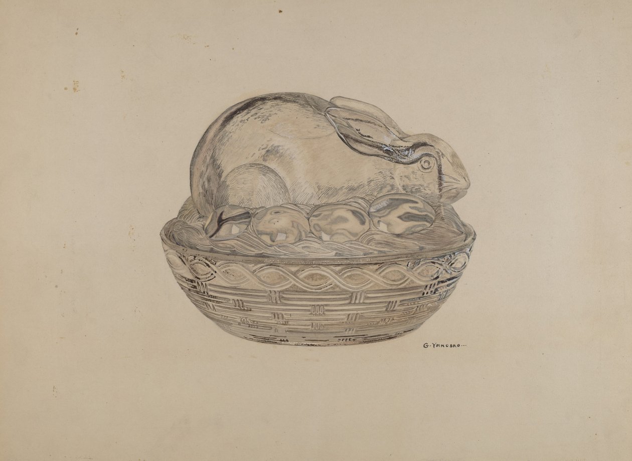 Plato cubierto de conejo de George Yanosko