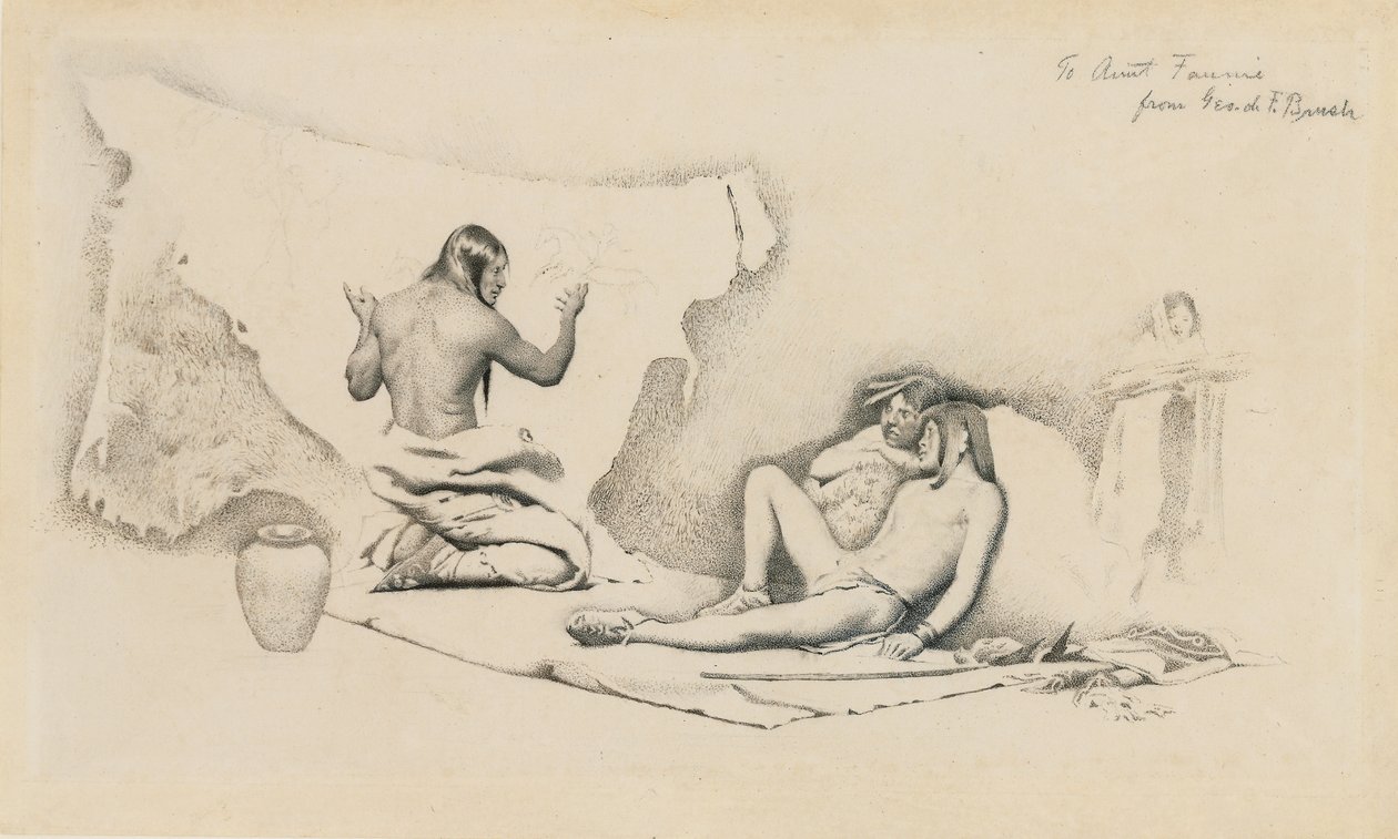 Estudio para La Historia del Escritor de Imágenes de George de Forest Brush or Brusch