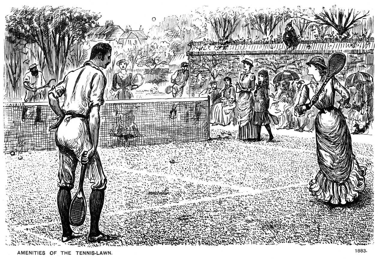 Comodidades del césped de tenis, 1883 1891 de George du Maurier