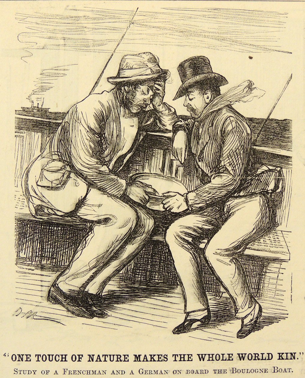 Pasajeros del barco sufriendo de mareo de George du Maurier