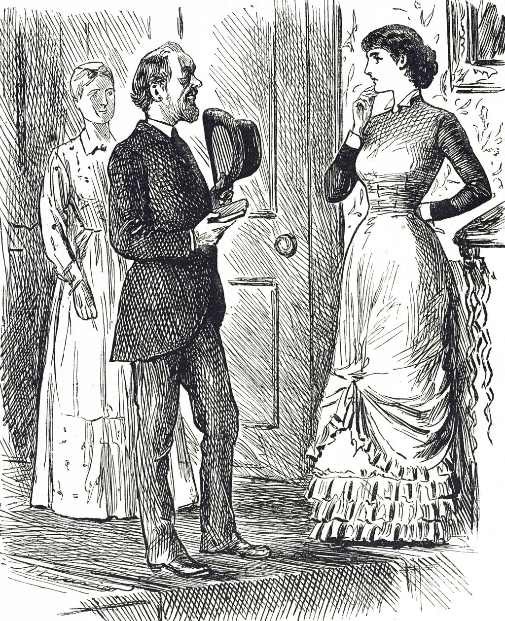 Caricatura que representa un tipo diferente de medidor de gas en uso de George du Maurier