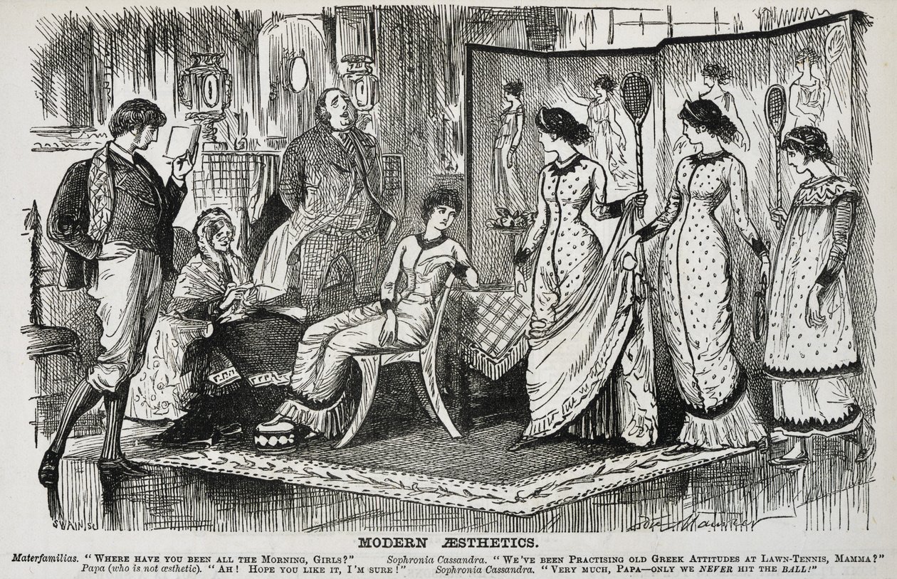 Caricatura de George du Maurier sobre el Movimiento Estético en las artes decorativas. De 