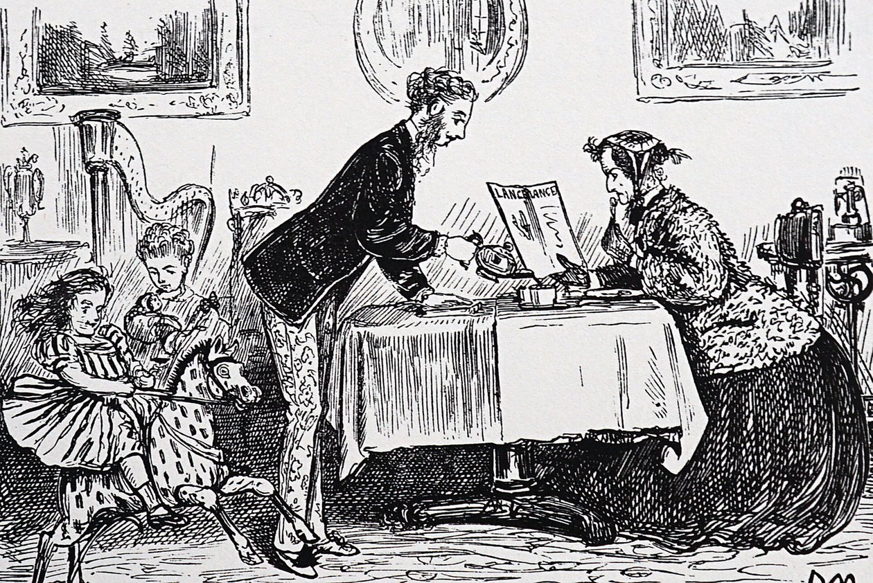 En 1865 Elizabeth Garrett Anderson fue licenciada para ejercer la medicina como la primera mujer doctora de George du Maurier