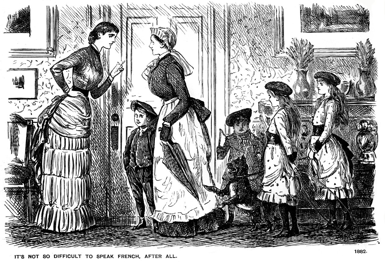 No es tan difícil hablar francés, después de todo, 1882-1891 de George du Maurier