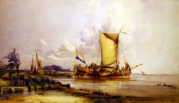 Barcos de pesca holandeses de George the Elder Chambers