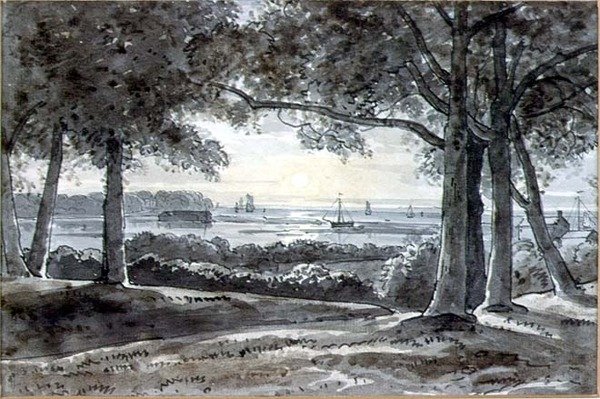 Escena de río de George the Younger Barret