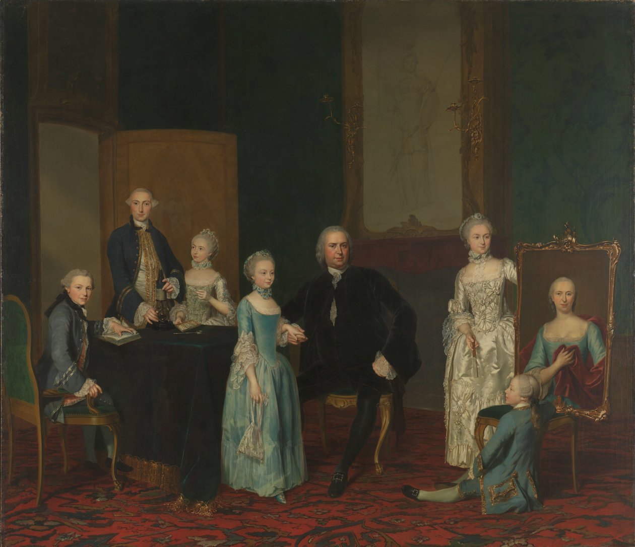 Retrato de Pieter Cornelis Hasselaer, consejero de la Compañía Holandesa de las Indias Orientales y burgomaestre de Ámsterdam, con su familia de George van der Mijn