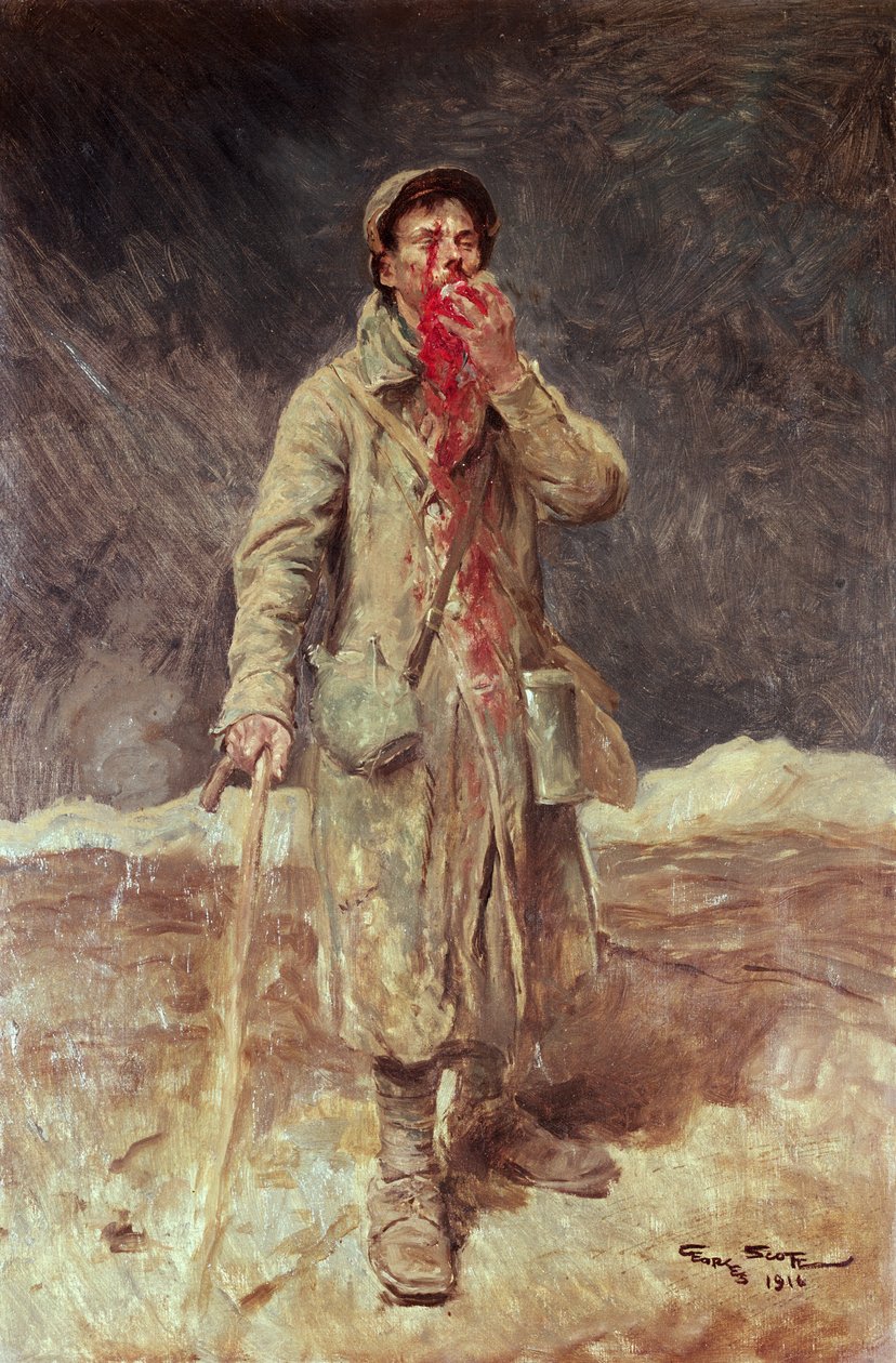 Un soldado herido, 1916 de Georges Bertin Scott