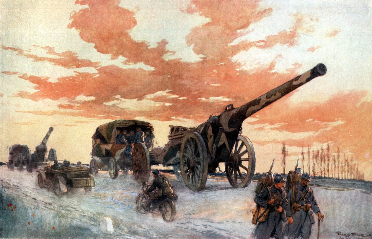 Convoy de Artillería Motorizada, 1918 de Georges Bertin Scott