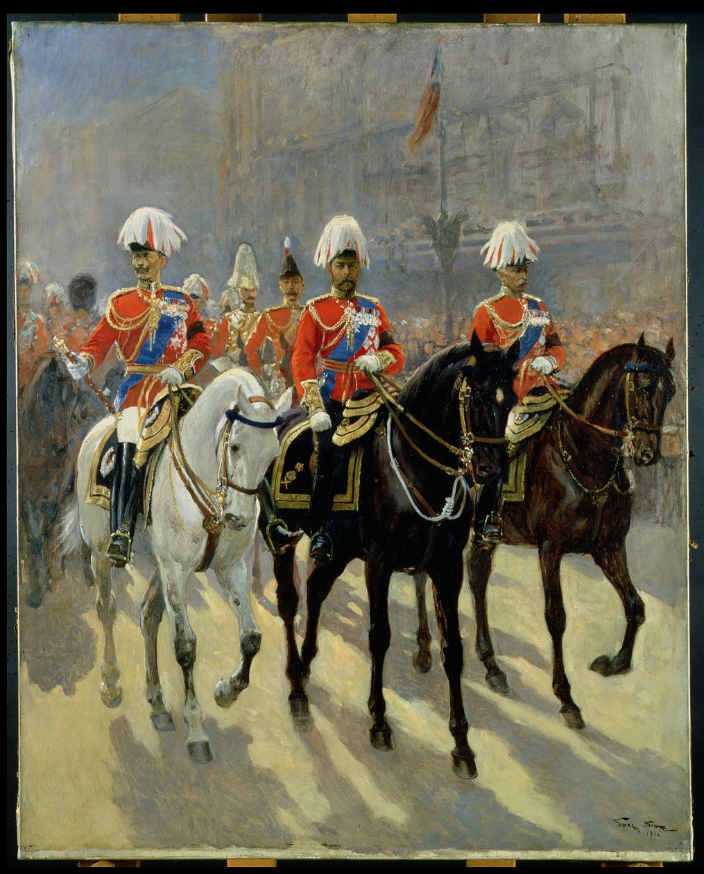 Jorge V (1865-1936) en procesión, 1910 de Georges Bertin Scott