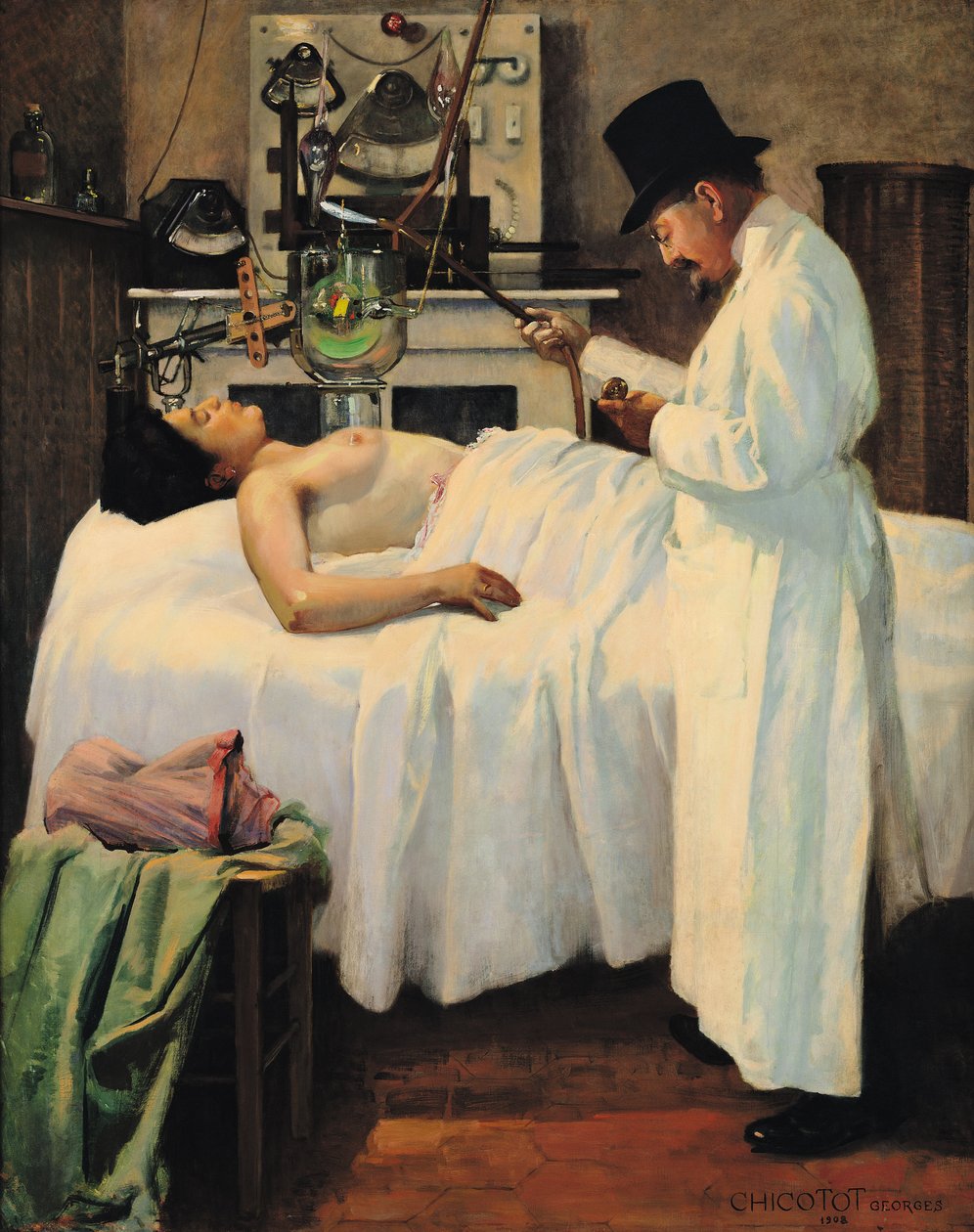 El primer intento de tratar el cáncer con rayos X por el Doctor Chicotot, 1907 de Georges Chicotot
