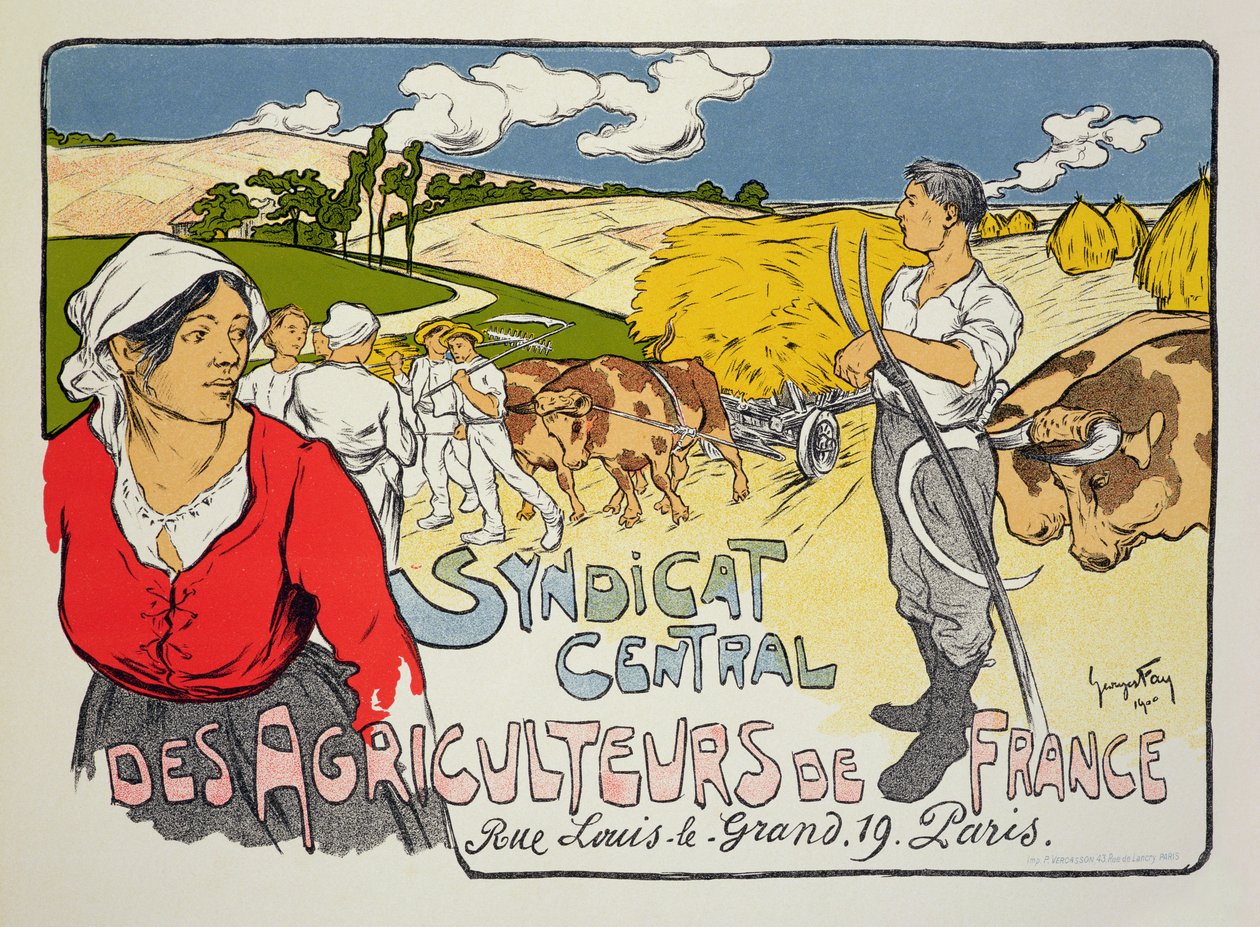 Reproducción de un póster publicitario del Sindicato Central de Agricultores Franceses, 1900 de Georges Fay