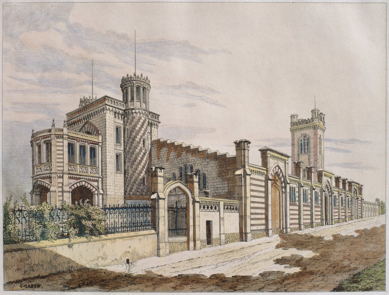 Almacén de Champagne Madame Veuve Pommery en Reims, ilustración de 
