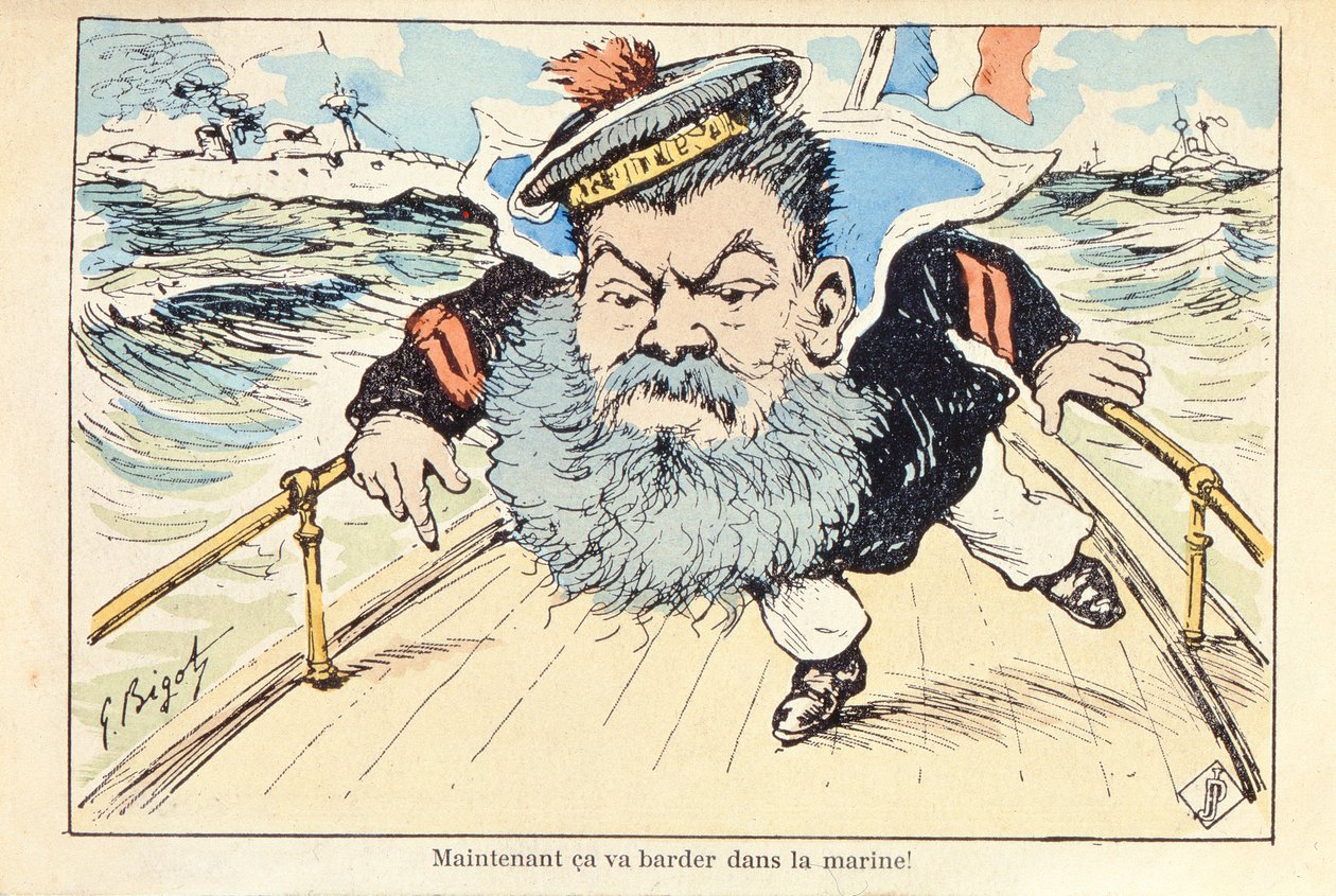 Caricatura del Ministro de la Marina, Camille Pelletan (1846-1915) de Georges Ferdinand Bigot