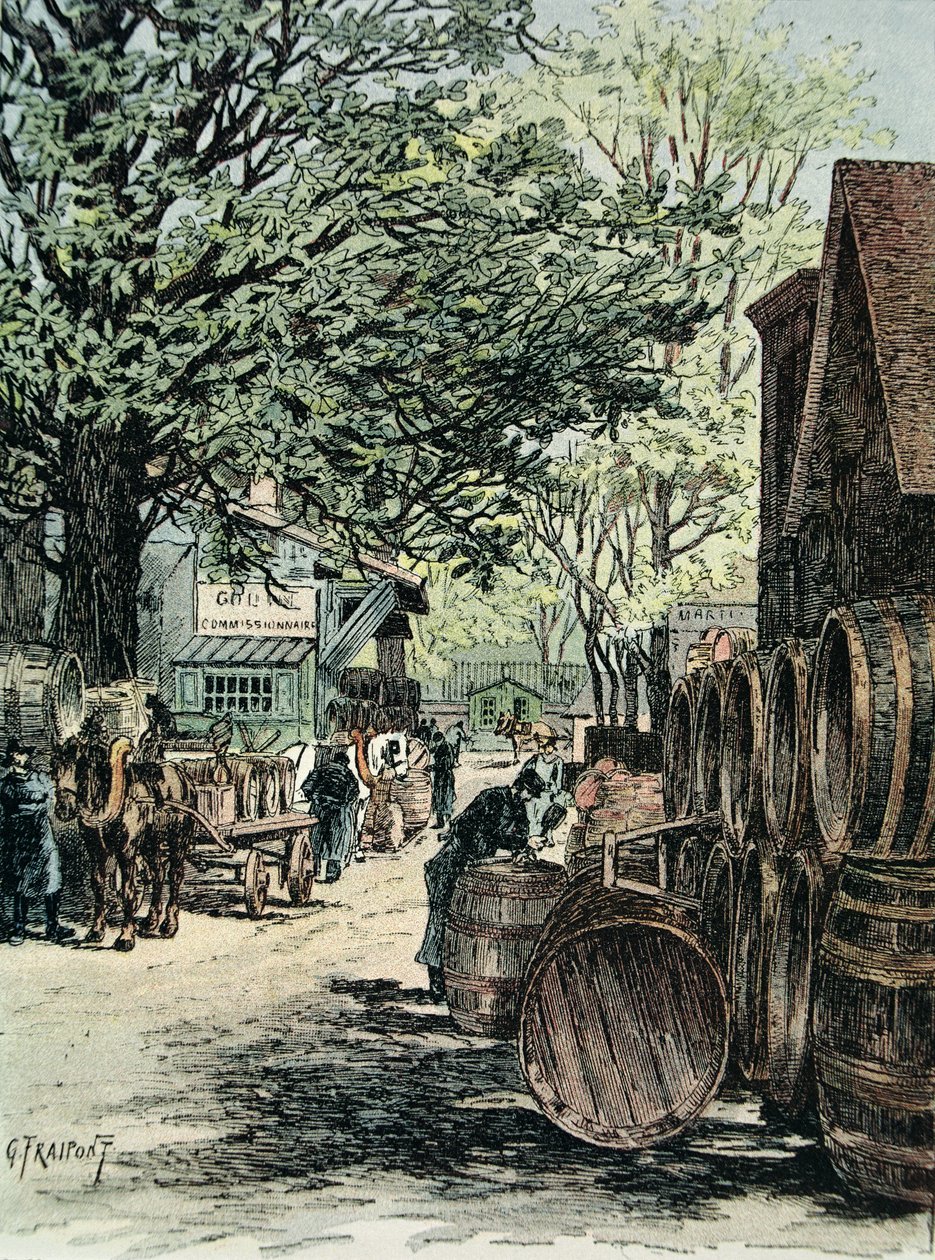Almacenes de vino en Bercy en París, 1890 de Georges Fraipont