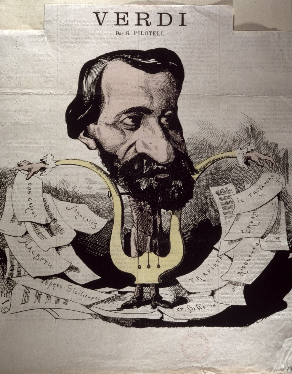 Giuseppe Verdi, caricatura, 1860
