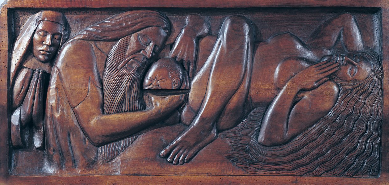 Nacimiento, panel de cama de madera, 1894 de Georges Lacombe