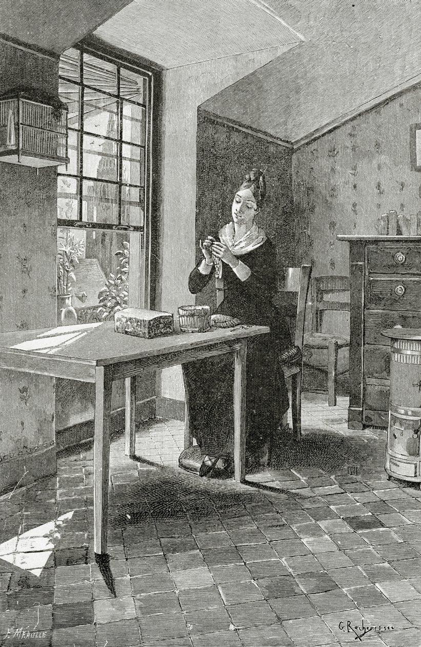Regard Jeté dans une Mansarde, siglo XIX de Georges Marie Rochegrosse