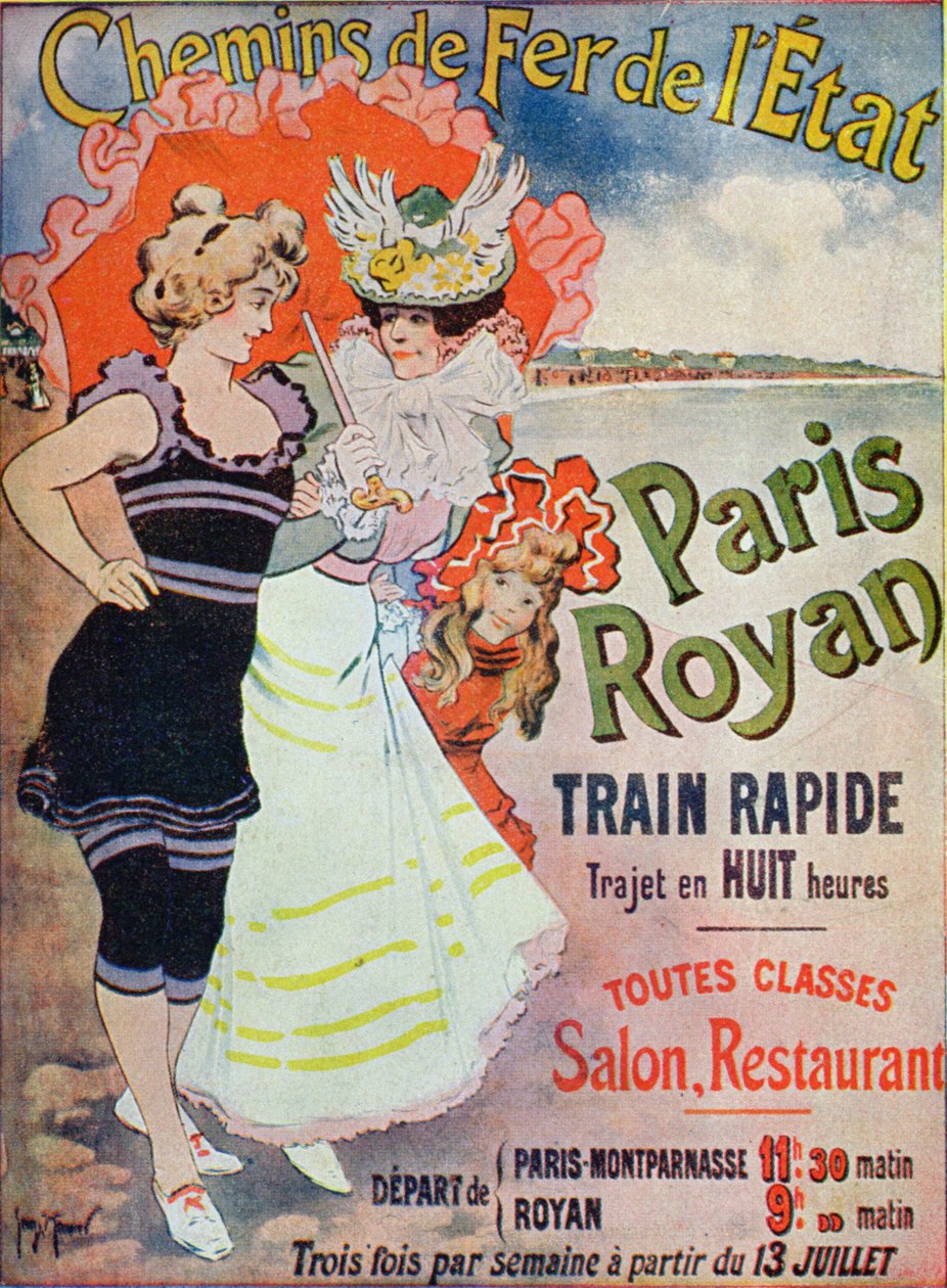 Anuncio de la línea ferroviaria París-Royan, c.1908 de Georges Meunier