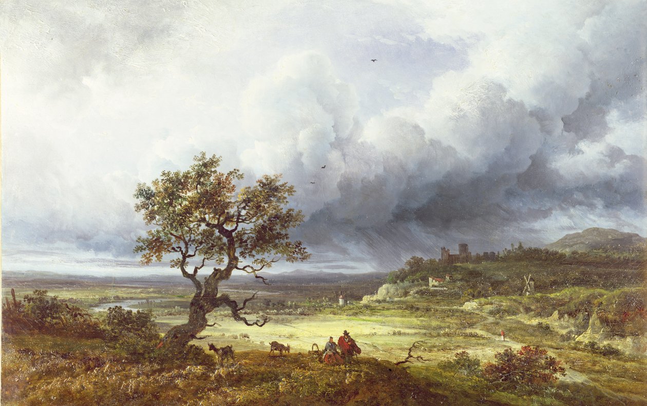 Campo bajo un cielo tormentoso de Georges Michel