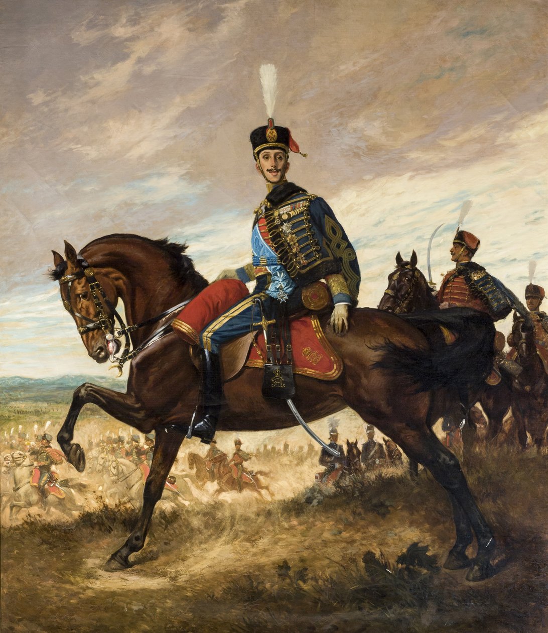 Retrato de Alfonso XIII con uniforme de húsar de Georges Scott