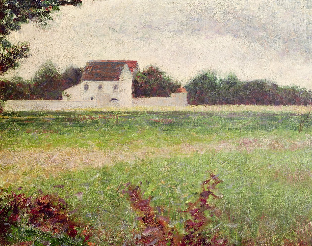 Paisaje en la Isla de Francia, 1881-82 de Georges Seurat