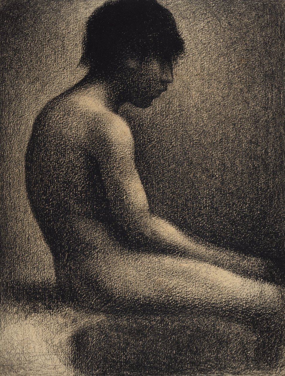 Desnudo sentado - Estudio para Une Baignade de Georges Seurat