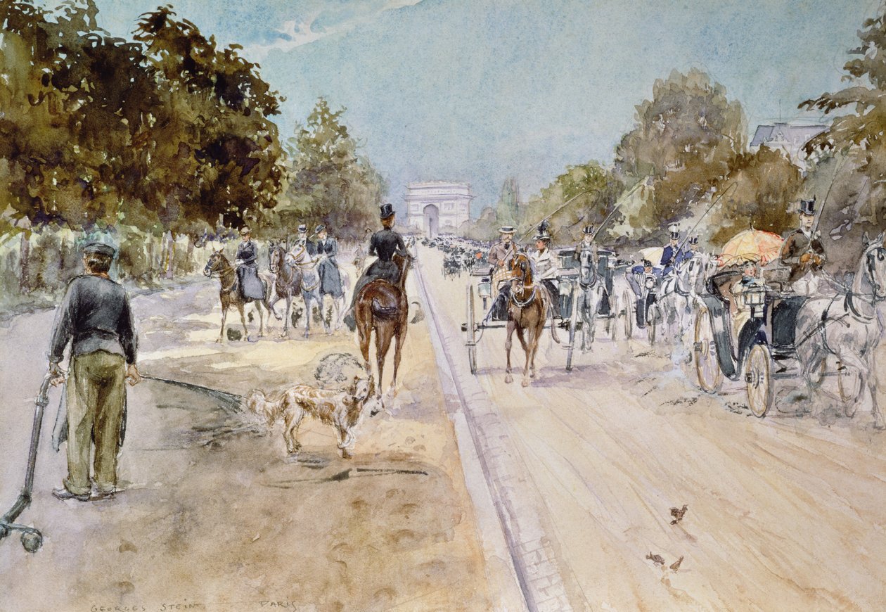 Carruajes en los Campos Elíseos de Georges Stein