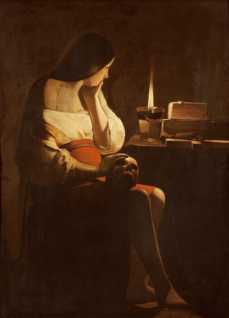 María Magdalena con una luz nocturna, c.1640-35 de Georges de La Tour