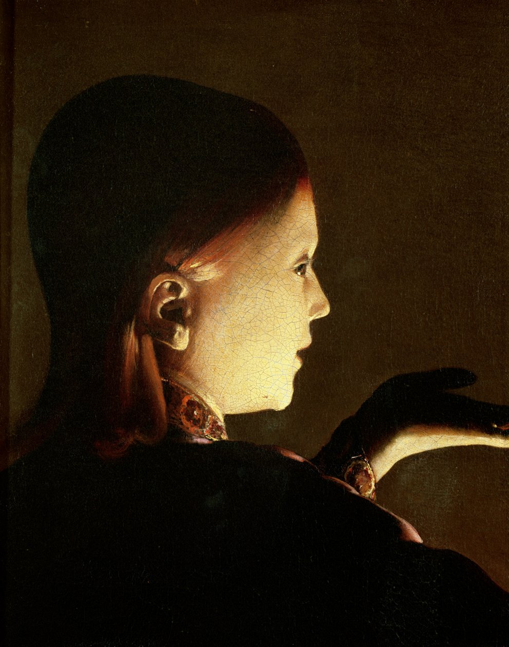 José y el ángel (detalle) de Georges de La Tour