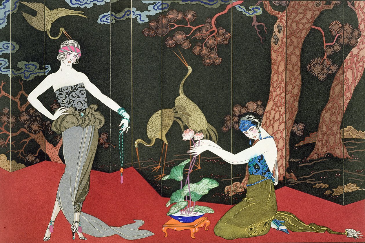 La moda de la laca, grabada por Henri Reidel de Georges (after) Barbier
