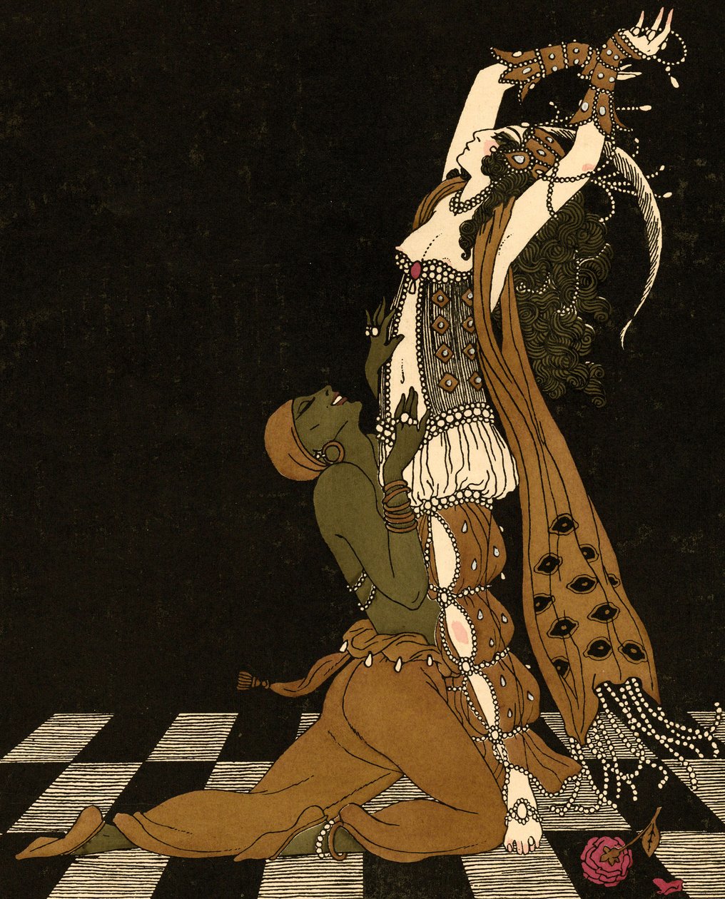 Vaslav Nijinsky e Ida Rubinstein en Schéhérazade de Georges (after) Barbier