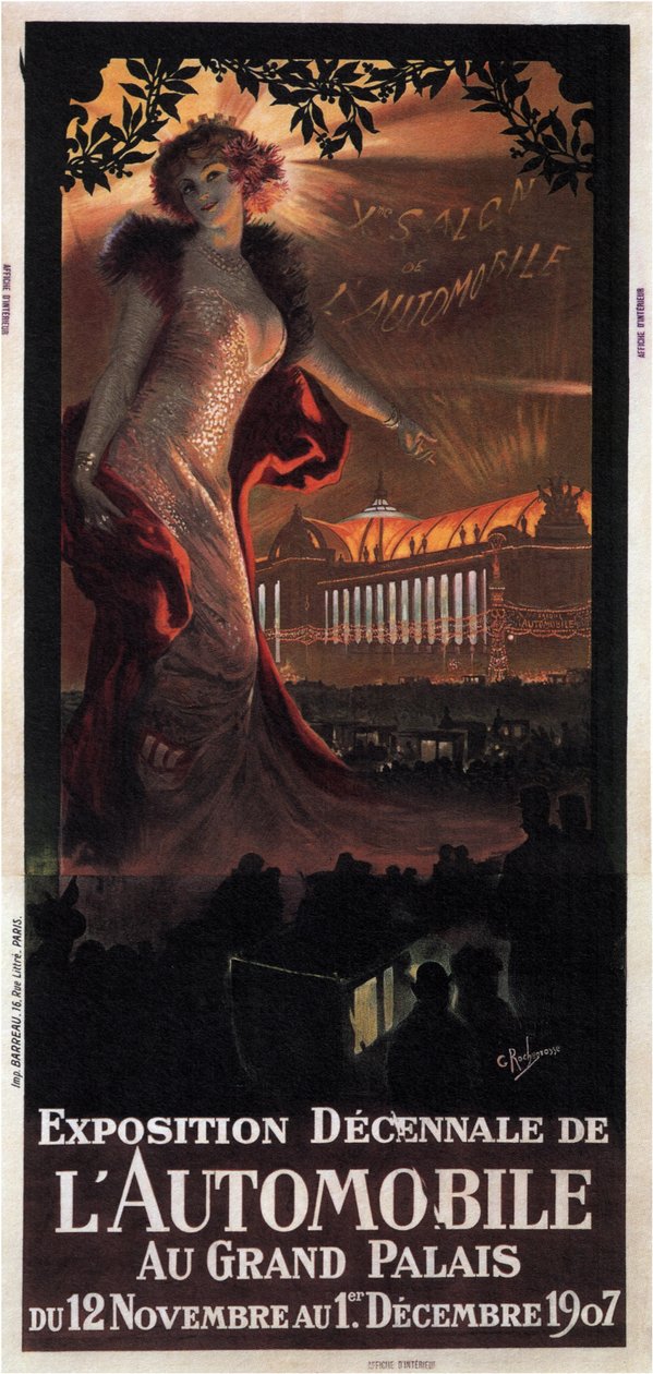 Exposición decenal del Automóvil en el Grand Palais, 1907 de Georges Antoine Rochegrosse