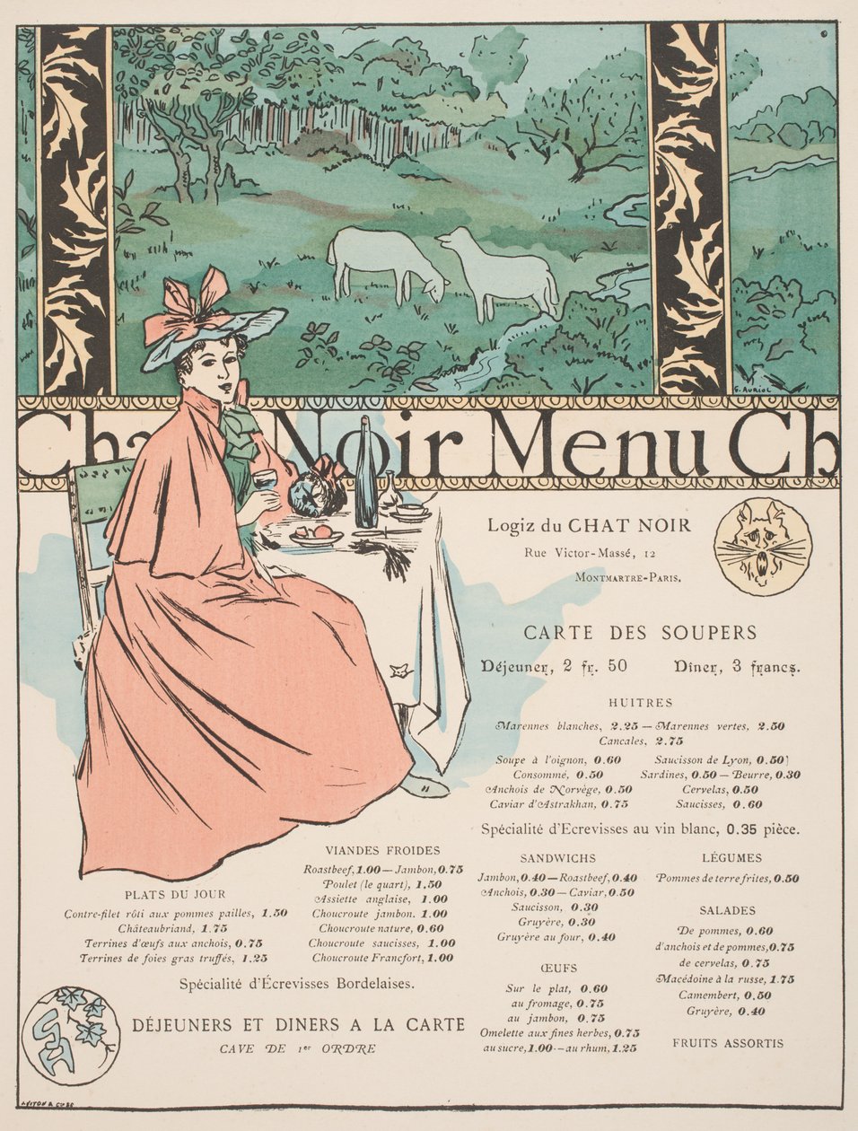 Menú del Chat Noir de Georges Auriol