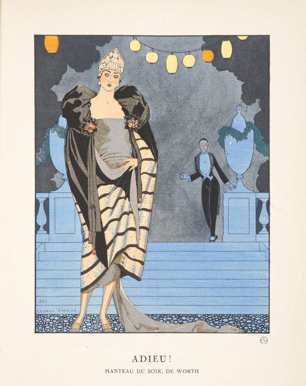 Adieu, de una colección de láminas de moda de Georges Barbier