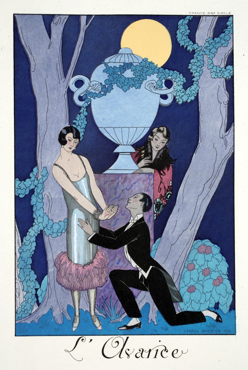 Avaricia, de "Falbalas & Fanfreluches, Almanach des Modes Présentes, Passes et Futures". de Georges Barbier