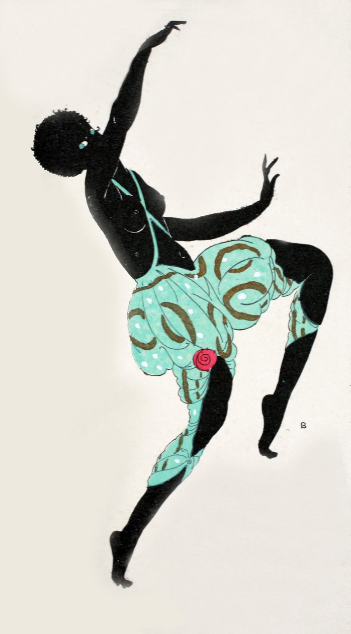 Dancing girl (pochoir print) de Georges Barbier