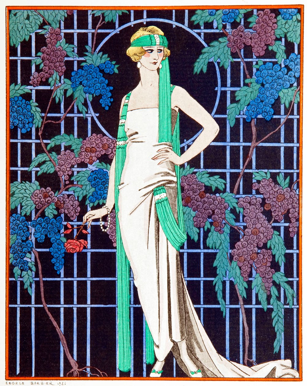 Rosas en la noche de Georges Barbier