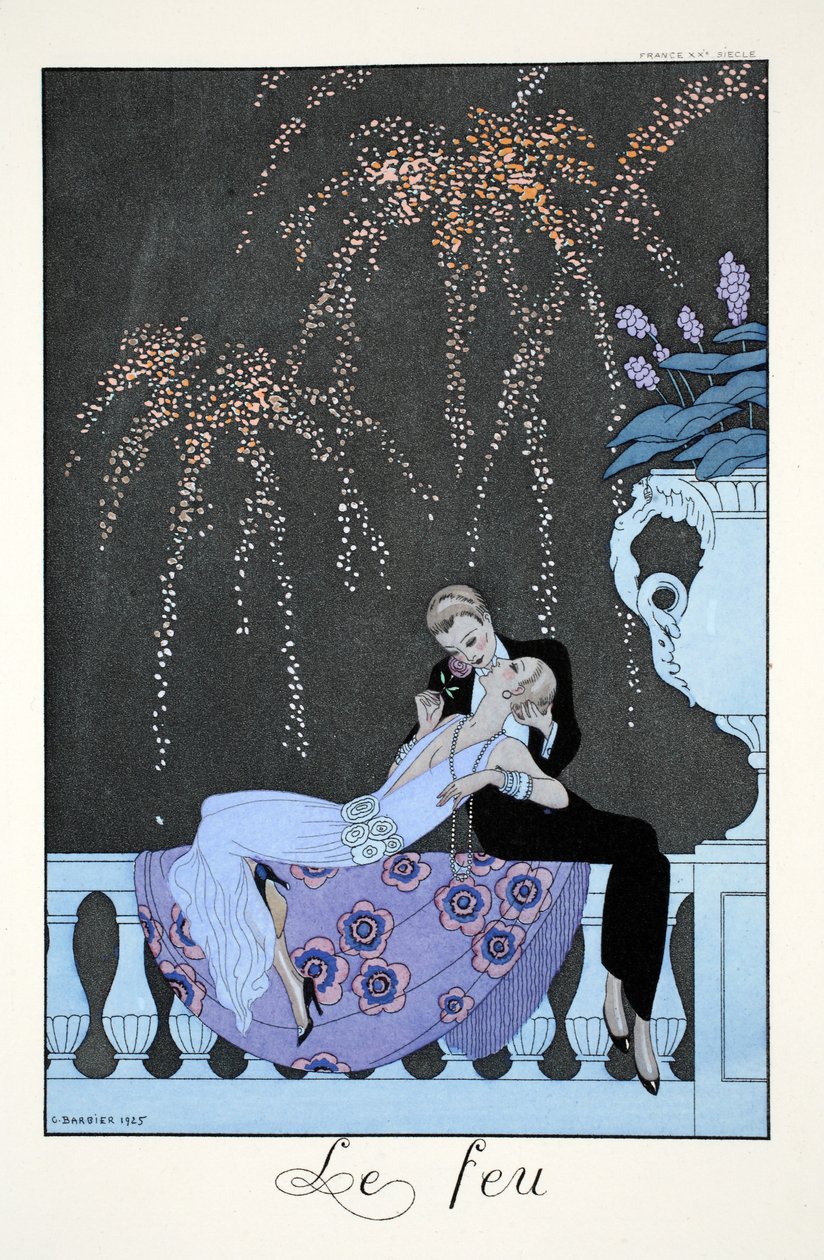 Fuego, de "Falbalas & Fanfreluches, Almanach des Modes Présentes, Passées et Futures". de Georges Barbier