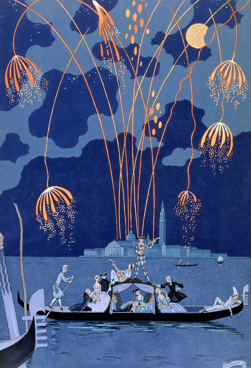Fuegos artificiales en Venecia, 1924 de Georges Barbier