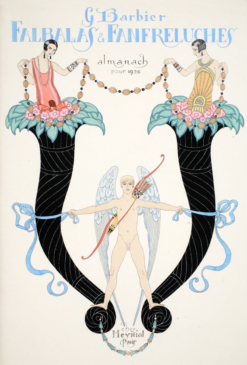 Portada de "Falbalas & Fanfreluches, Almanach des Modes Présentes, Passées et Futures". de Georges Barbier