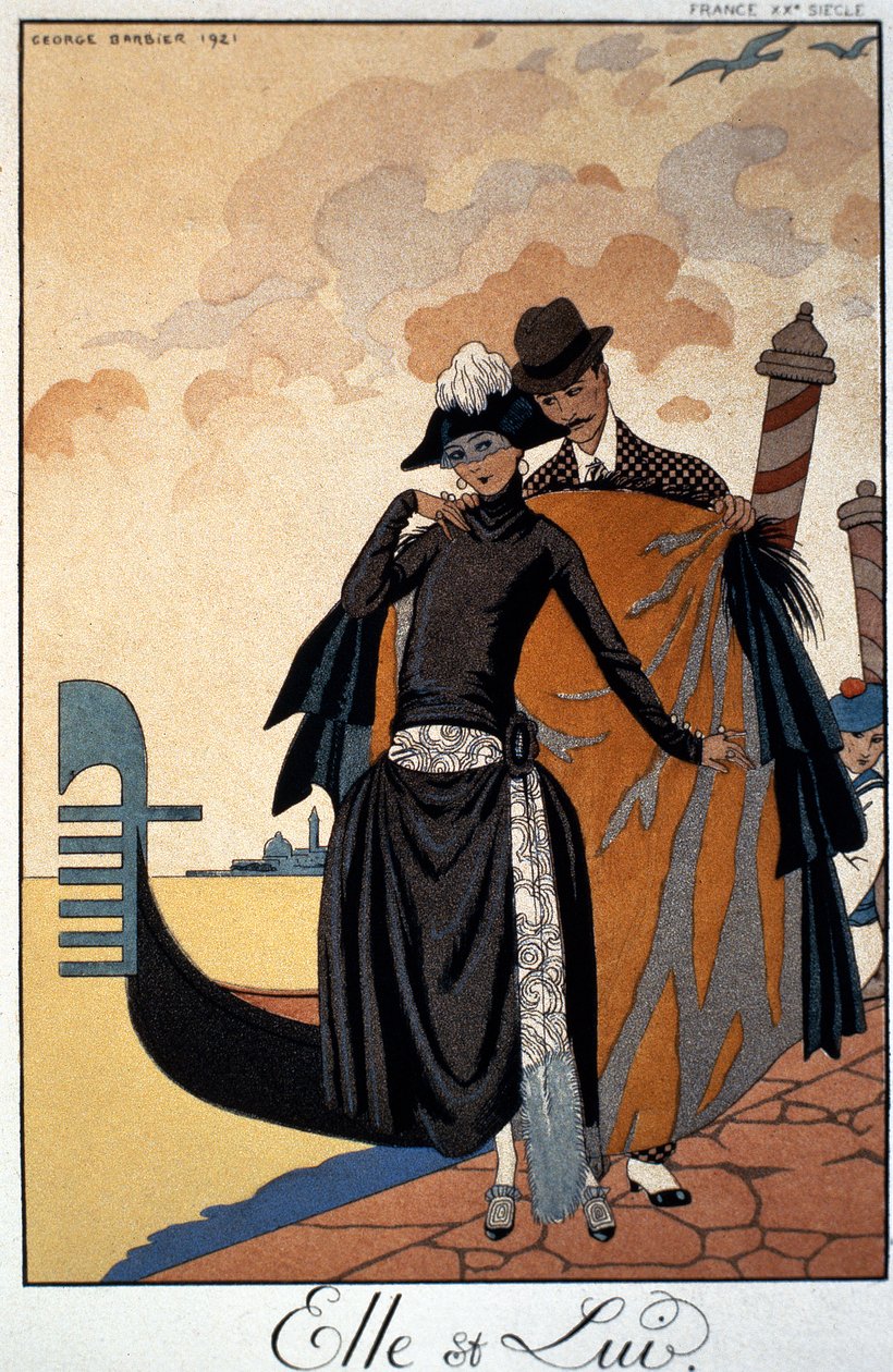 Ella y Él, Ilustración de moda de Georges Barbier