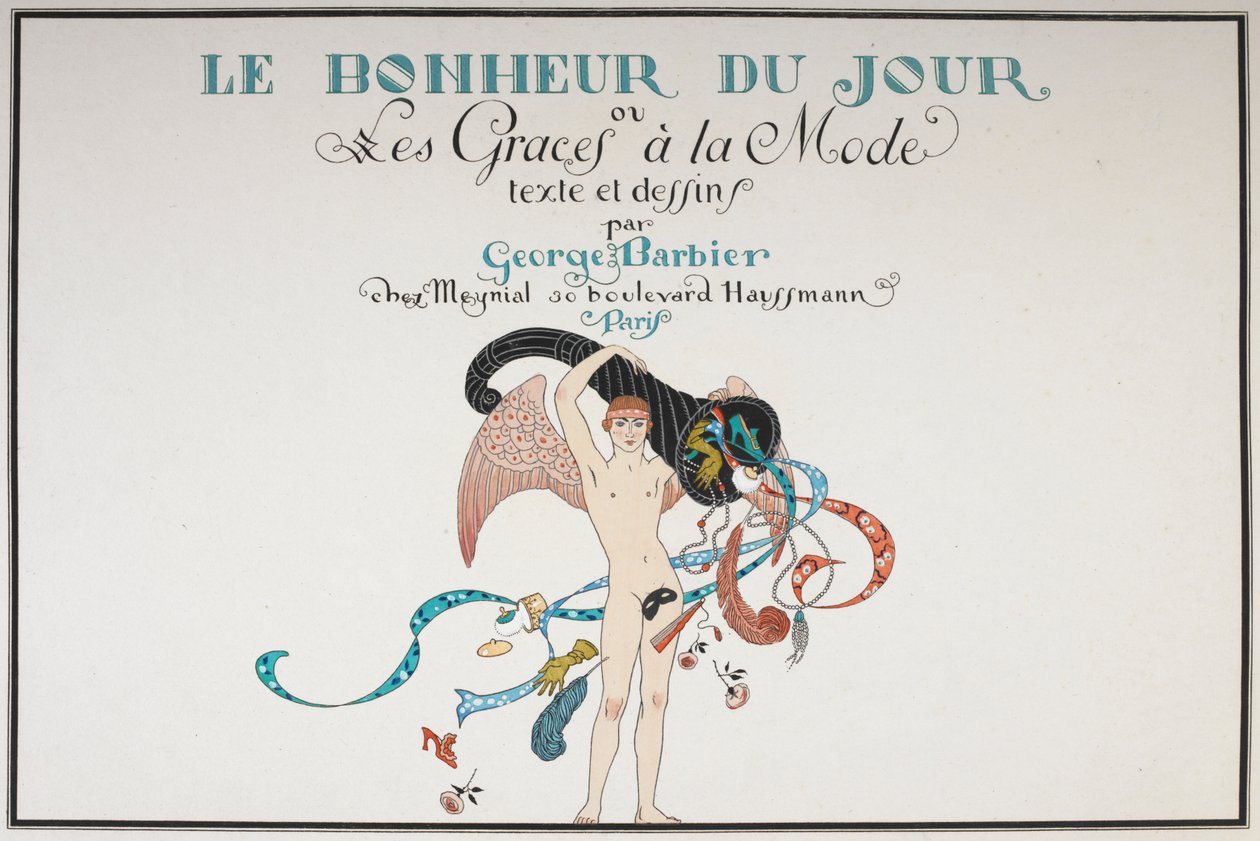 Portada ilustrada. Una figura masculina desnuda. de Georges Barbier