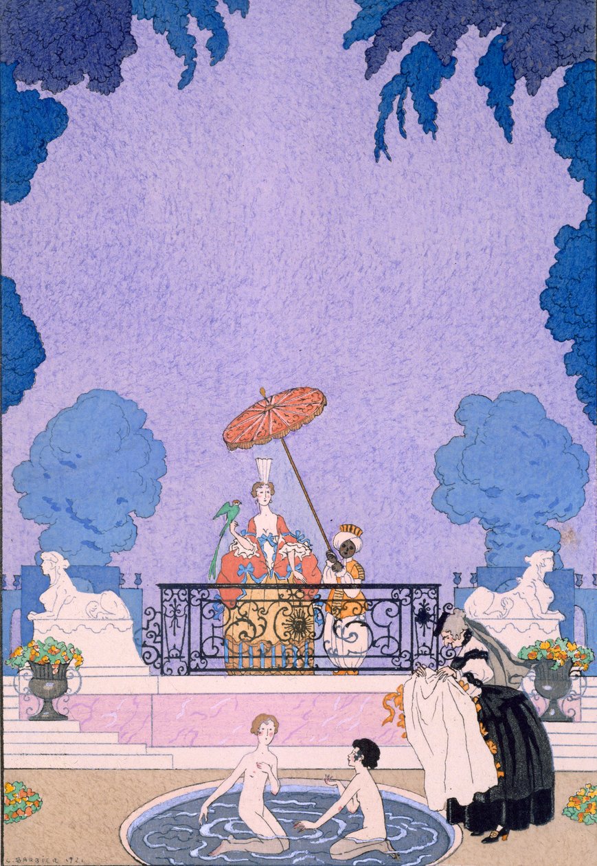 Ilustración de un libro de cuentos de hadas de Georges Barbier