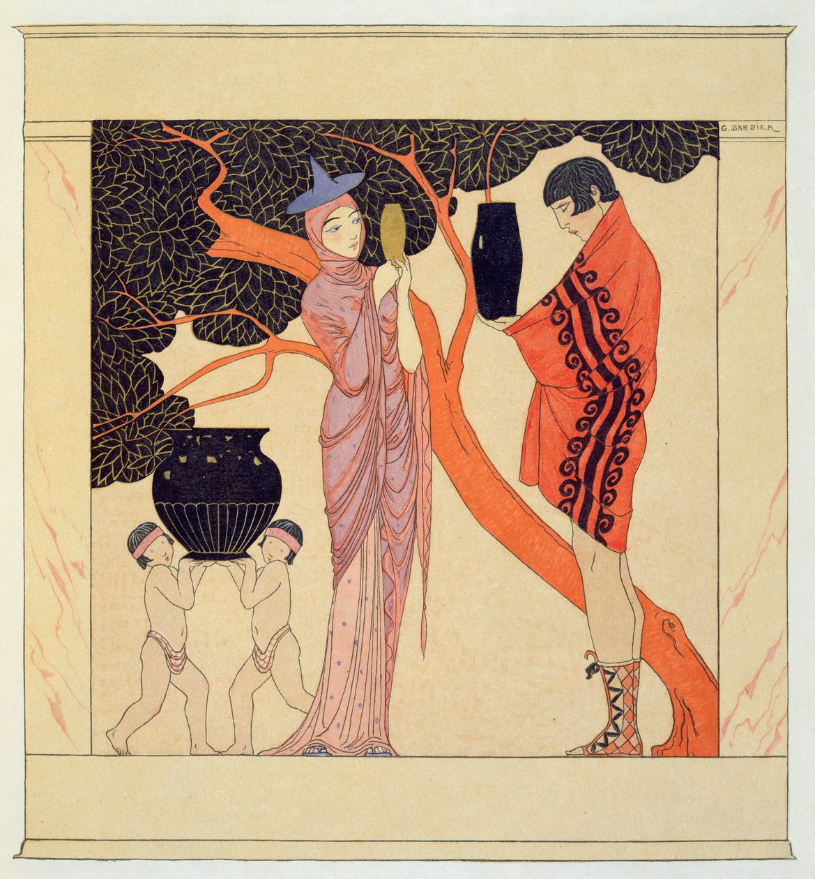 Love Token (acuarela sobre papel) de Georges Barbier