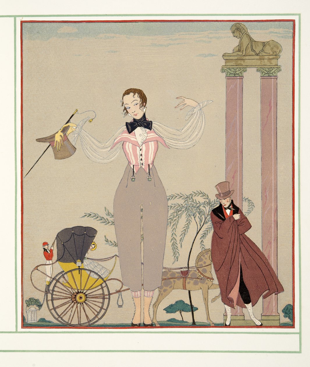 Mademoiselle de Maupin, de Personages de Comedie, pub. 1922 (impresión en plantilla) de Georges Barbier