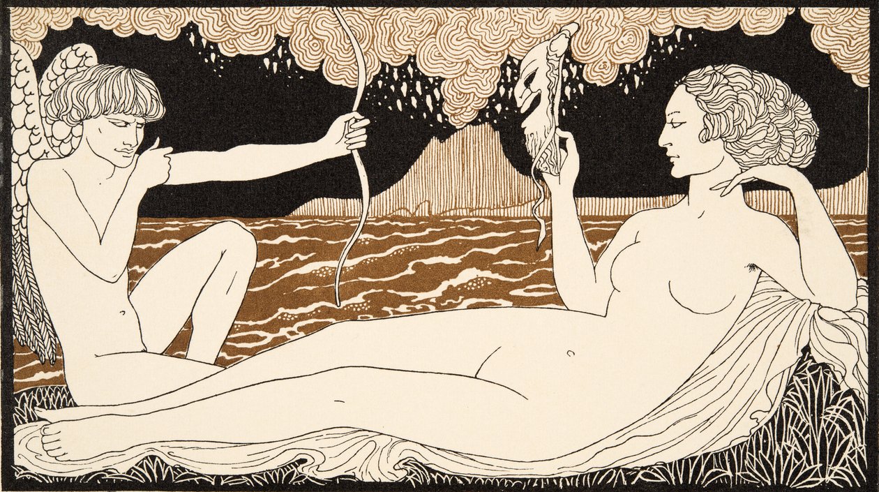 Personages de Comedie, detalle de la portada, pub. 1922 (impresión en pochoir) de Georges Barbier